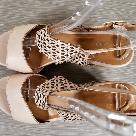 Caslon 'Hanna' Platform Wedge Sandal, Natural Leather, Womens Size 6.5 M - Picture 9 of 12